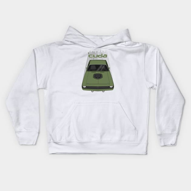 Plymouth Barracuda - Hemi Cuda - 1970 - Green Kids Hoodie by V8social